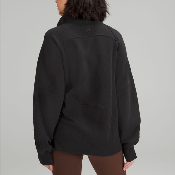 Scuba Oversized Funnel Neck Hoodie In Black - Picture 2 of 9